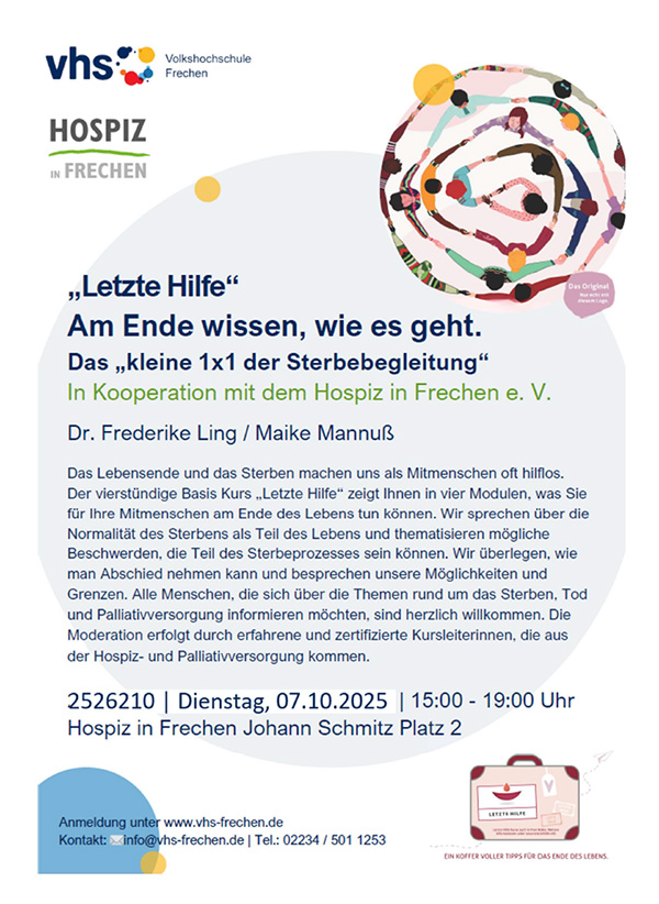 Flyer letzte Hilfe Kurs am 07.10.2025